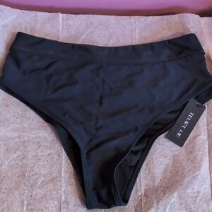 Elegant Black High-Waisted Bikini Bottom